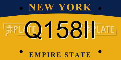 Q158II New York License Plate