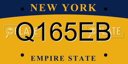 Q165EB New York License Plate