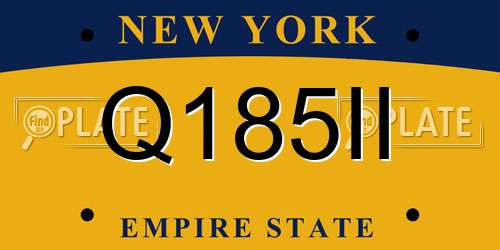 Q185II New York License Plate