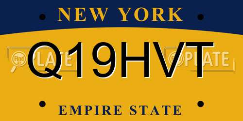 Q19HVT New York License Plate