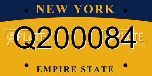 Q200084 New York License Plate