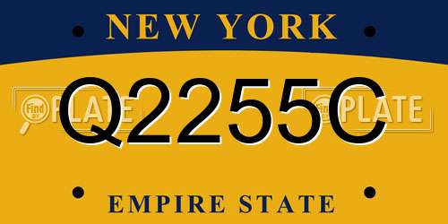 Q2255C New York License Plate