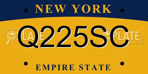 Q225SC New York License Plate