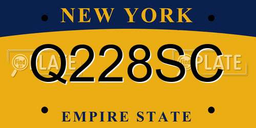 Q228SC New York License Plate