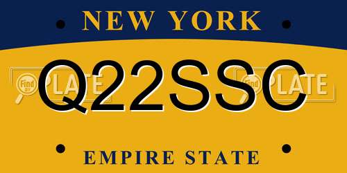 Q22SSC New York License Plate