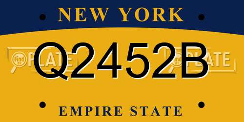 Q2452B New York License Plate
