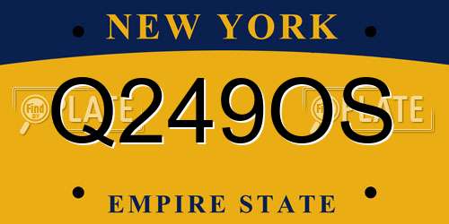 Q249OS New York License Plate