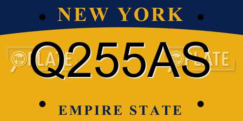 Q255AS New York License Plate