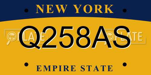 Q258AS New York License Plate