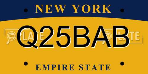 Q25BAB New York License Plate
