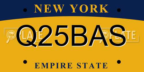 Q25BAS New York License Plate