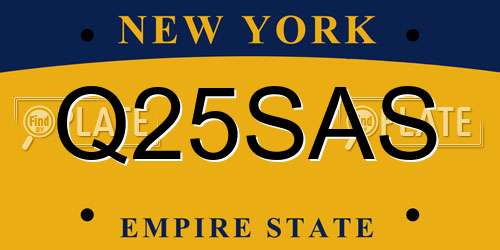 Q25SAS New York License Plate