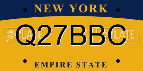 Q27BBC New York License Plate
