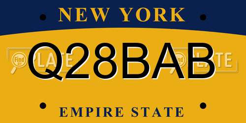 Q28BAB New York License Plate