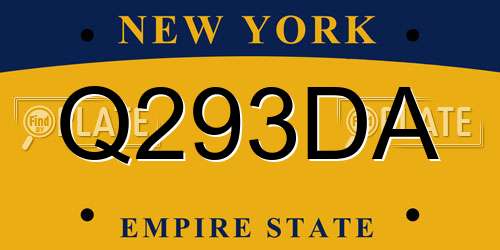 Q293DA New York License Plate