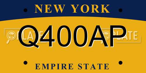 Q400AP New York License Plate