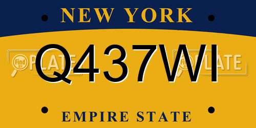 Q437WI New York License Plate