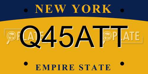 Q45ATT New York License Plate