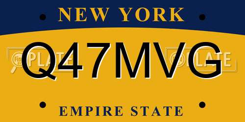 Q47MVG New York License Plate