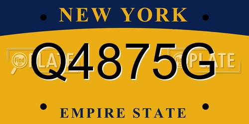 Q4875G New York License Plate