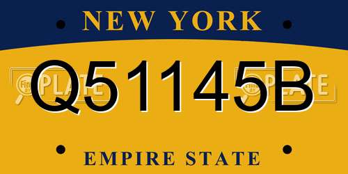 Q51145B New York License Plate