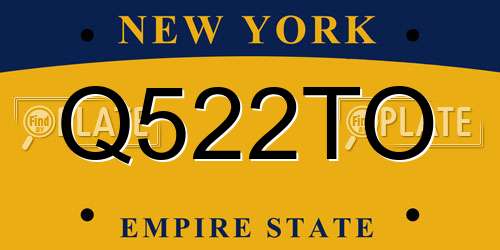 Q522TO New York License Plate
