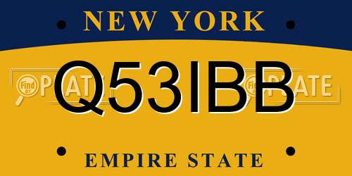 Q53IBB New York License Plate