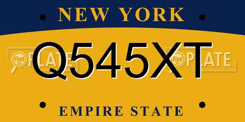 Q545XT New York License Plate