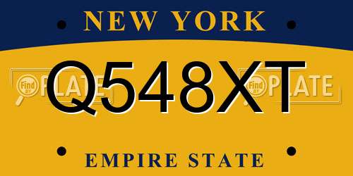Q548XT New York License Plate