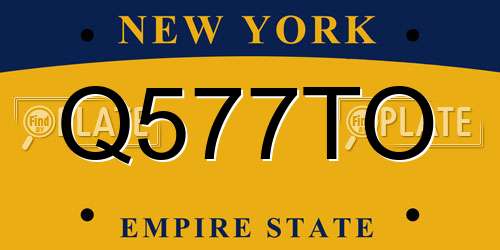 Q577TO New York License Plate