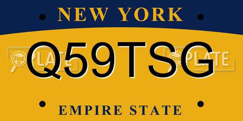 Q59TSG New York License Plate
