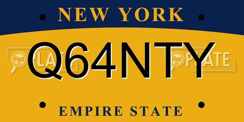Q64NTY New York License Plate