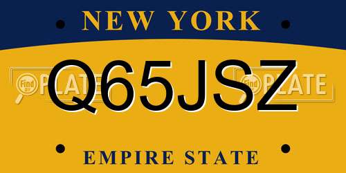 Q65JSZ New York License Plate
