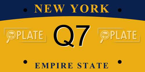 Q7 New York License Plate