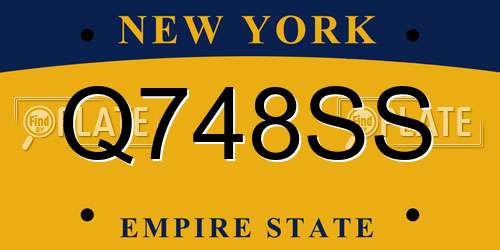 Q748SS New York License Plate