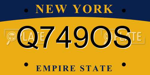Q749OS New York License Plate