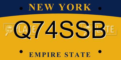 Q74SSB New York License Plate