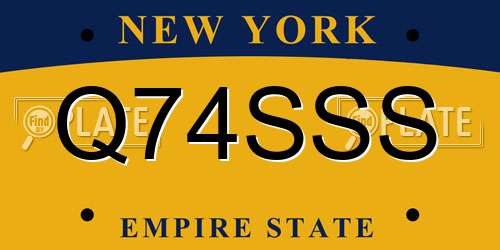 Q74SSS New York License Plate