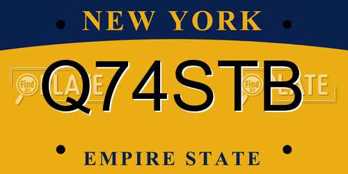 Q74STB New York License Plate
