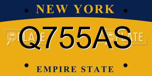 Q755AS New York License Plate