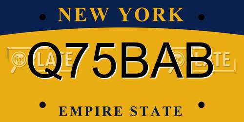 Q75BAB New York License Plate
