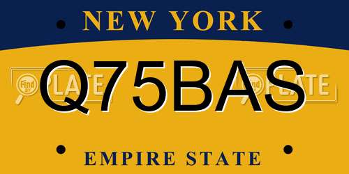 Q75BAS New York License Plate