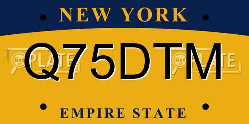 Q75DTM New York License Plate