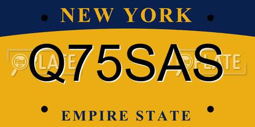 Q75SAS New York License Plate
