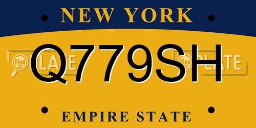 Q779SH New York License Plate