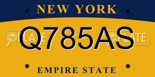 Q785AS New York License Plate