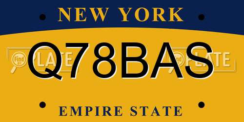 Q78BAS New York License Plate