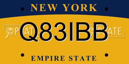 Q83IBB New York License Plate