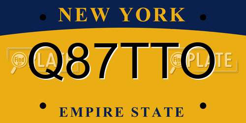 Q87TTO New York License Plate