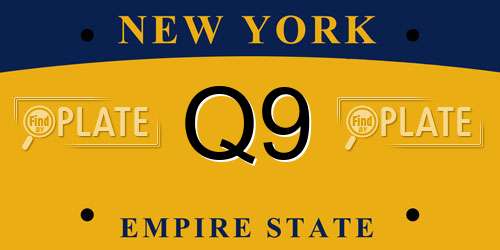 Q9 New York License Plate